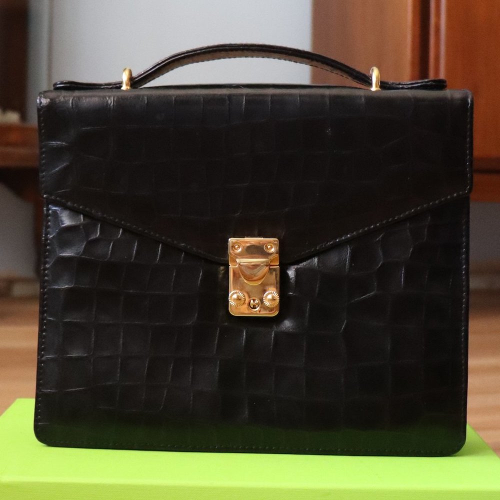 Vintage Fred Hayman BH Patent Leather Satchel With Removable Strap - Picture 3 of 16